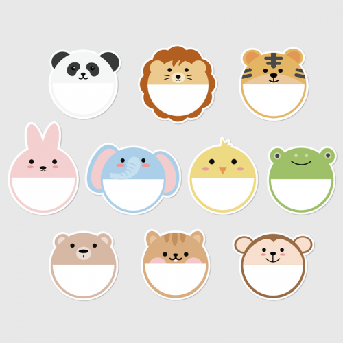 칠판 꾸미기 동물 네임텍 10종 세트