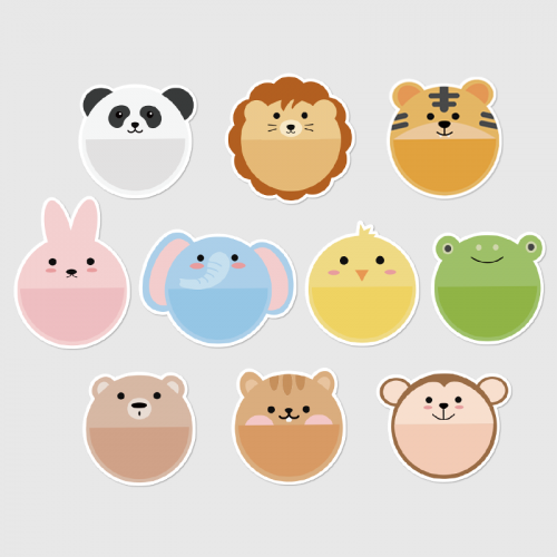 칠판 꾸미기 풀컬러 동물 네임텍 10종 세트