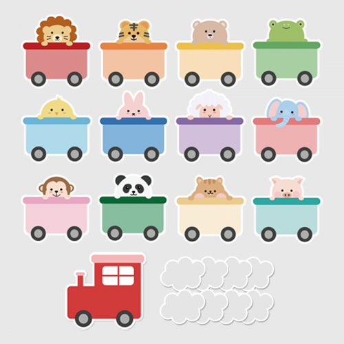 칠판 꾸미기 풀컬러 동물 네임텍 21종 세트