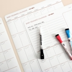 만년형 캘린더 이유식 냉장고보드(점착 철지)+세필펜 2종 증정