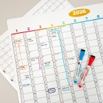 2026년 대형 캘린더 화이트보드(고무자석타입/시트지타입)+세필펜 2종 증정