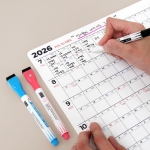 2026년 대형 캘린더 화이트보드(고무자석타입/시트지타입)+세필펜 2종 증정