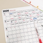 2026년 대형 캘린더 화이트보드(고무자석타입/시트지타입)+세필펜 2종 증정