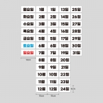 칠판 꾸미기 날짜 고무자석(월,일,요일(세트))