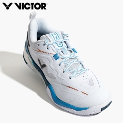 ALL-AROUND_A830NitroLite(U-SHAPE) - AF_White/MykonosBlue 와이드 빅터 남성용 배드민턴화