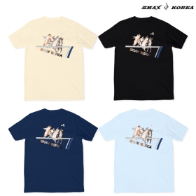 코튼라이크 세미오버핏 남녀공용 티셔츠 - 고양이 네트