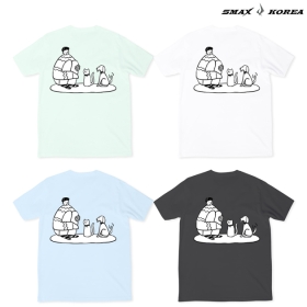 코튼라이크 세미오버핏 남녀공용 티셔츠 - 모임