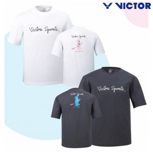 V243RT-5353U 화이트/블랙 민턴 토끼티셔츠 (남여공용 티셔츠)