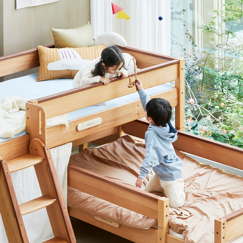 우드베어키즈 ㄱ자형 이층침대