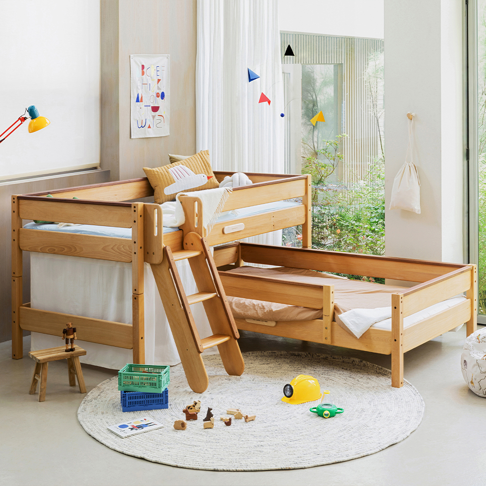 우드베어키즈 ㄱ자형 이층침대