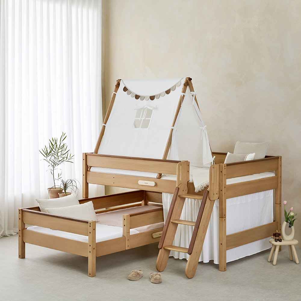 우드베어키즈 ㄱ자형 이층침대