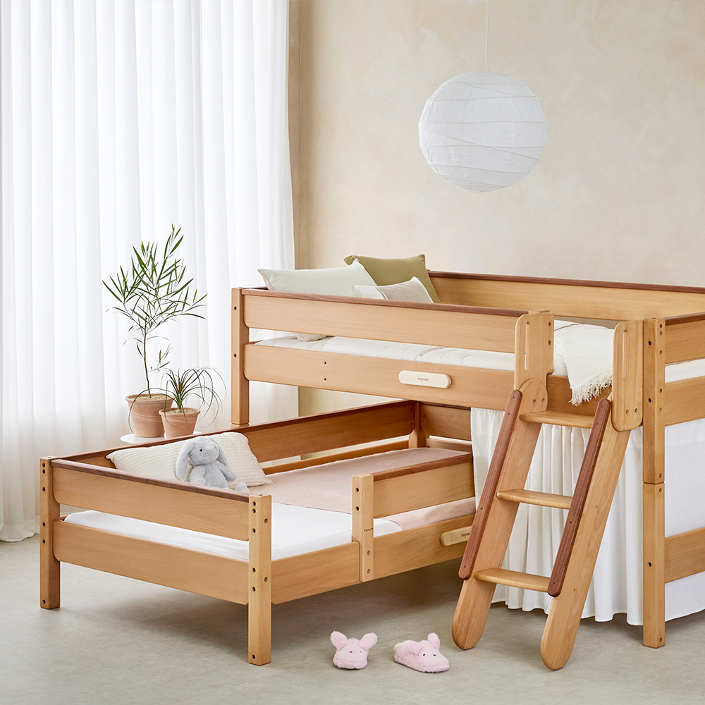 우드베어키즈 ㄱ자형 이층침대