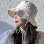 여리여리한 감성 러블리 끈 벙거지모자/양면벙거지모자/봄여름모자/버킷햇