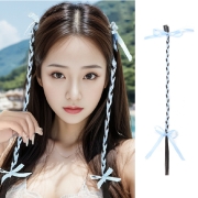 3초완성 땋은머리 리본핀 학생헤어핀 헤어악세사리