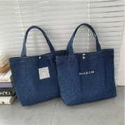 곰돌이 패치 데님 토트백 여성 데일리 캐주얼가방 미니백 패턴 가방 숄더백
