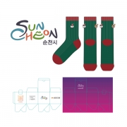 순천시_순천만국가정원의 남, 녀 공용 니트 자수 장목양말 제작사례