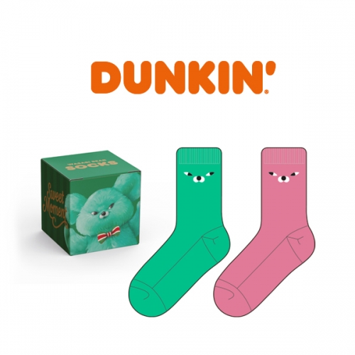 던킨_DUNKIN의 남, 녀 공용 수면양말 선물세트 제작사례