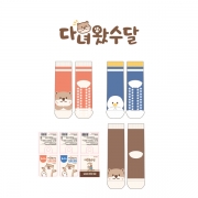 다녀왔수달의  아동 패션 논슬립 발목양말과  남, 녀 공용 패션 중목양말 제작사례