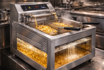 수유식 튀김기  튀김의 본질을 바꾸다 기름은 흘러야 맑아진다