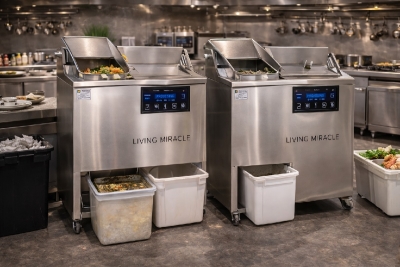 업소용음식물처리기 리빙미라클은 쓰레기처리 및 잔반 및 감량 소멸 에 도움