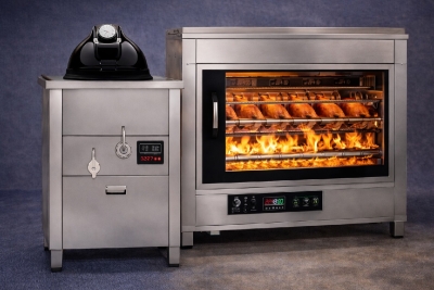 업소용 가마솥구이기 직화구이오븐 구운치킨 통닭 오리 삼겹살 요리 도움