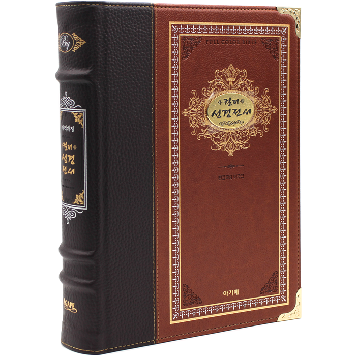 USED 개정판 천연우피 명품 컬러 성경전서 강대용단본 투톤브라운