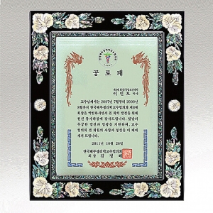 SP14-370C/천연진주자개상패/사각무궁화