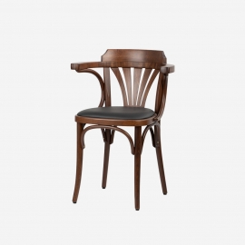 암체어24/월넛/PU블랙