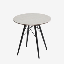 라엘테이블/화이트세라믹+월넛우드상판/블랙철재