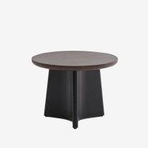 엔젤테이블 &Phi;600/웬지 우드상판+블랙 철재다리