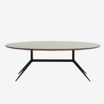 클레오테이블/화이트세라믹+월넛우드상판/블랙철재