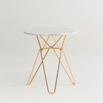 헤라테이블(천연대리석상판) (H640)/골드