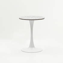 샤베트 테라조 테이블 (플레어드다리)/화이트
