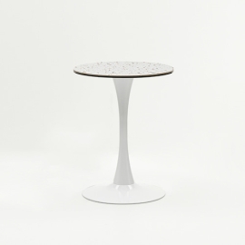샤베트 테라조 테이블 (플레어드다리)/화이트