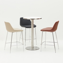 실버 엣지 테이블 (스테인리스 바 테이블 다리)/화이트