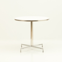 실버 엣지 테이블 (스테인리스 엑스자 다리)/화이트