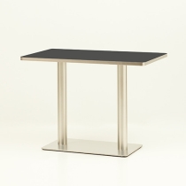 실버 엣지 테이블 (스텐 사각다리 기둥2개)/블랙