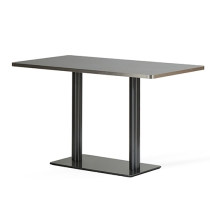 실버 엣지 테이블 (스텐 사각다리 기둥2개)/실버블랙