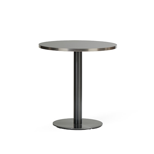 실버 엣지 테이블 (스텐 원형 평판다리)/실버블랙