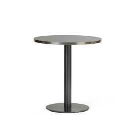 실버 엣지 테이블 (스텐 원형 평판다리)/실버블랙