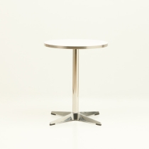 실버 엣지 테이블 (크로스 다리)/화이트