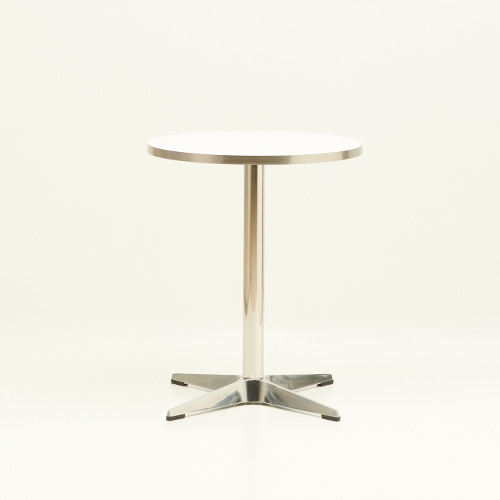 실버 엣지 테이블 (크로스 다리)/화이트