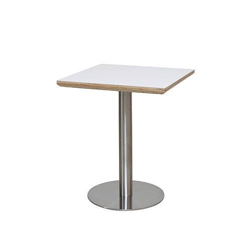 화이트 사각 자작 테이블 (스텐 원반 다리)