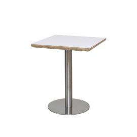 화이트 사각 자작 테이블 (스텐 원반 다리)