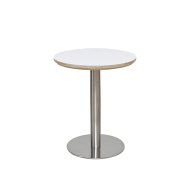 화이트 원형 자작 테이블 (스텐 원반 다리)