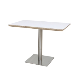 화이트 자작 테이블 (스텐 사각다리 기둥1개)