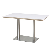 화이트 자작 테이블 (스텐 사각다리 기둥2개)