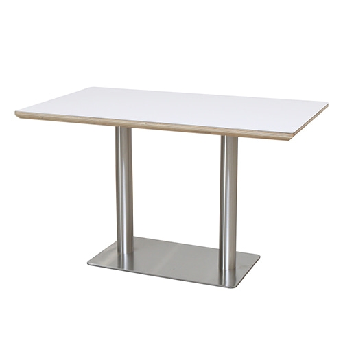 화이트 자작 테이블 (스텐 사각다리 기둥2개)