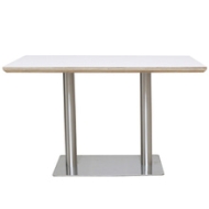 화이트 자작 테이블 (스텐 사각다리 기둥2개)