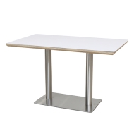 화이트 자작 테이블 (스텐 사각다리 기둥2개)